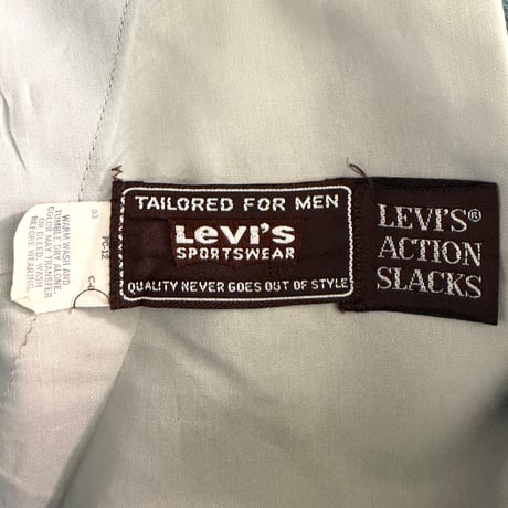 〜1980's "Levi's ACTION SLACKS" Faded color semi-flare pants