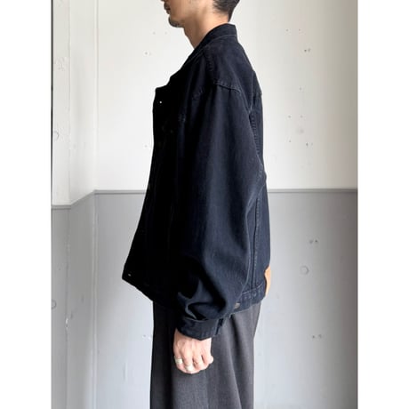 1990's CANADA MADE Blue black color 4pocket trucker jacket