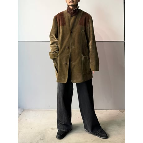 1990's-2000's "Polo by Ralph Lauren" Leather Switching Design 4pocket Corduroy Jacket