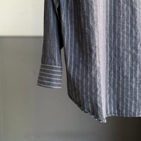 2000's "ARMANI COLLEZIONI" Cotton / Silk fabric striped fabric shirt