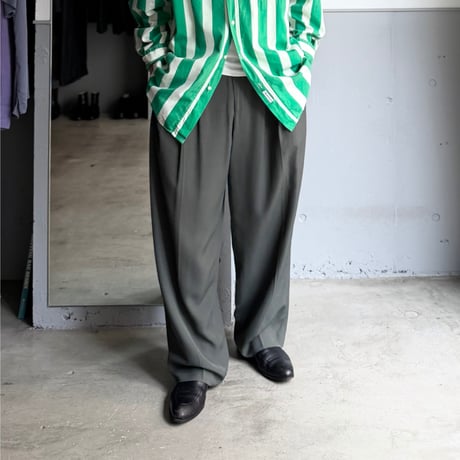 1990's "Andrew Fezza" 4tuck wide silhouette slacks pants