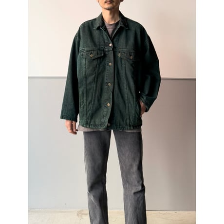 1980's "Levi's 77934" USA MADE Garment dyed green 4pocket denim jacket
