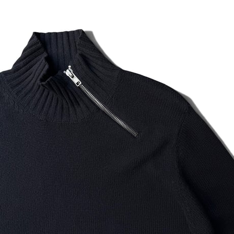 2000's "DKNY JEANS" Cashmere blend asymmetrical zipper knit sweater