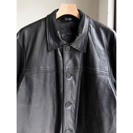 1990's Leather × Knit switching design jacket