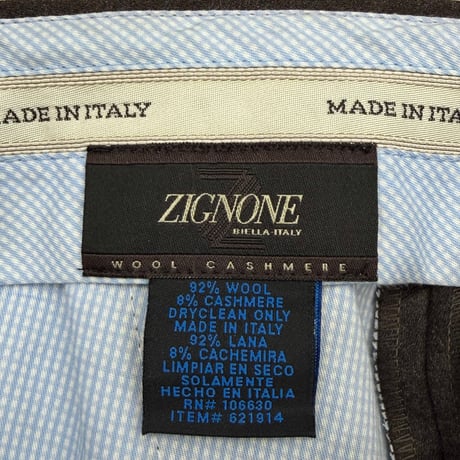 2000's "ZIGNONE" ITALY MADE Cashmere blend 2tuck slacks pants