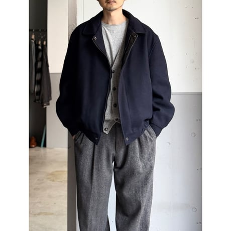 1980's-1990's "TEMPO EUROPA by LONDON FOG" CANADA MADE Leather switching design wool blend jacket