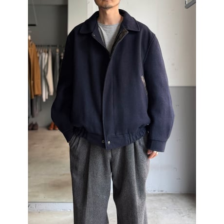 1980's-1990's "TEMPO EUROPA by LONDON FOG" CANADA MADE Leather switching design wool blend jacket