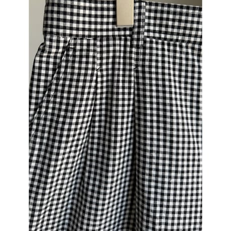 1990's "Liz sport" Cotton fabric gingham checked 2tuck shorts