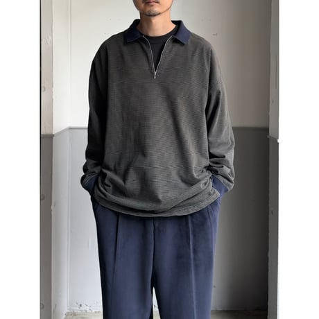 1990's Half zip stripe patterned pullover shirt