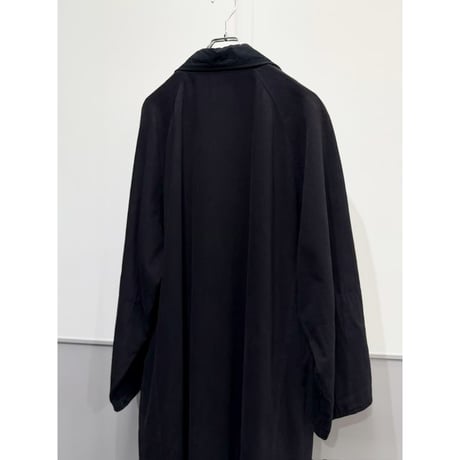 1980's Black cotton fabric wide silhouette raglan sleeve coat