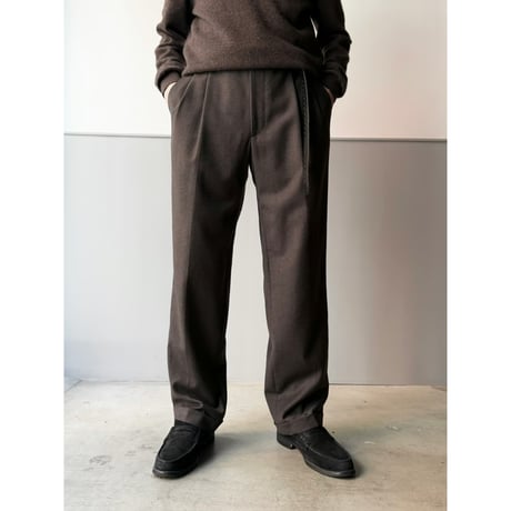2000's "ZIGNONE" ITALY MADE Cashmere blend 2tuck slacks pants