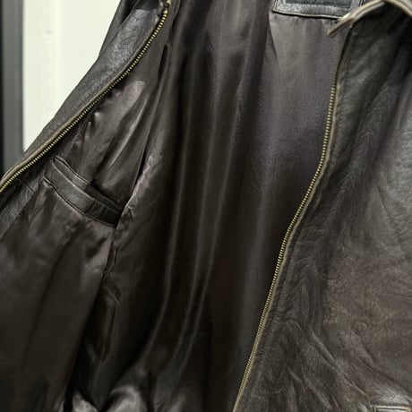 1990's-2000's Brown leather raglan sleeve drizzler jacket