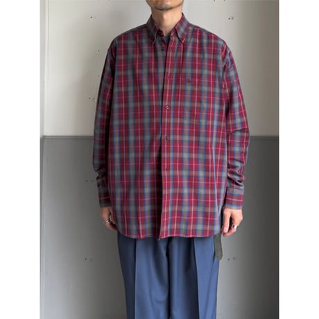 1980's-1990's "Christian Dior MONSIEUR" Plaid pattern long sleeve shirt
