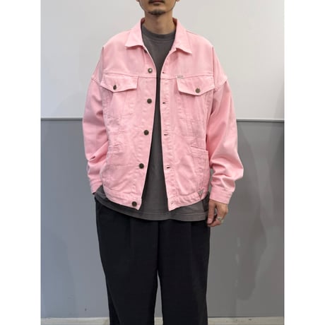 1980's-1990's "GUESS?" USA MADE Bright pink color 4pocket tracker jacket