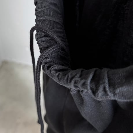2000's Black Linen Fabric Extra Wide Silhouette Relaxing Pants