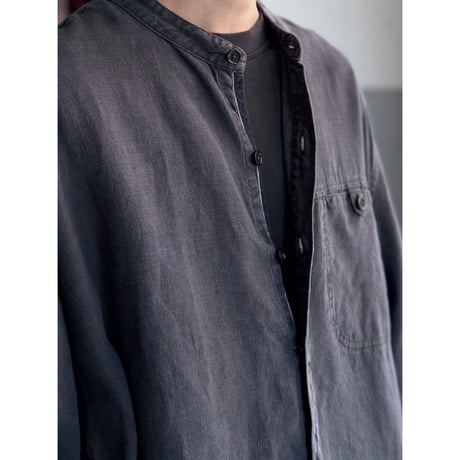 2000's〜 "HempAge" Hemp fabric band collar shirt