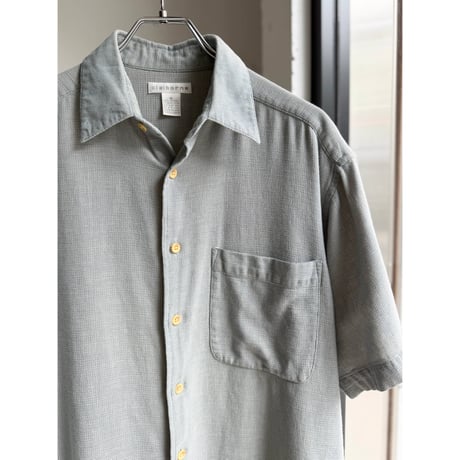 1990's "claiborne" Panama weave short sleeve shirt
