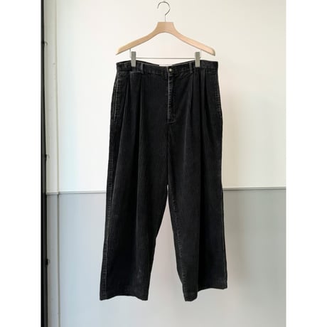 1990's-2000's Wide-wale corduroy wide silhouette 2tuck slacks pants