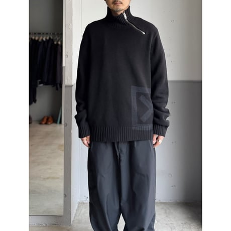 2000's "DKNY JEANS" Cashmere blend asymmetrical zipper knit sweater