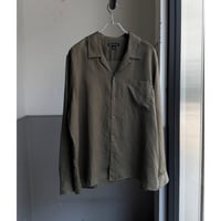Linen / Lyocell fabric open collar shirt