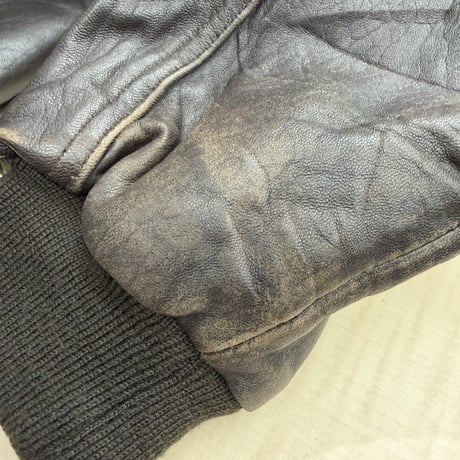 1990's-2000's Brown leather raglan sleeve drizzler jacket