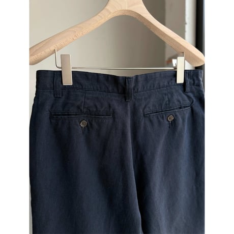 2000's "Daniel Cremieux" Navy × Skyblue Linen fabric 2tuck shorts