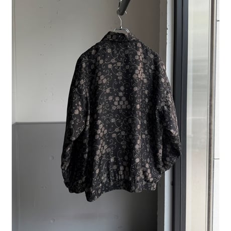 1990's Silk fabric floral patterned zip-up jacket