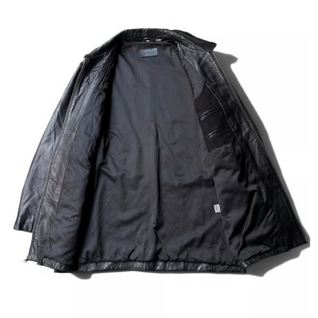 1990's-2000's Black Leather Double Zipper Coat