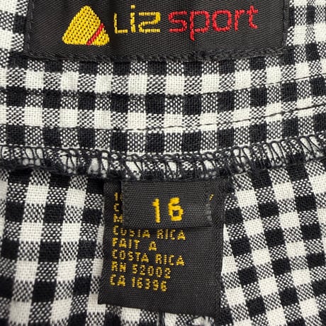 1990's "Liz sport" Cotton fabric gingham checked 2tuck shorts