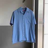 2000's "TOMMY HILFIGER" Panama weave open collar short sleeve shirt