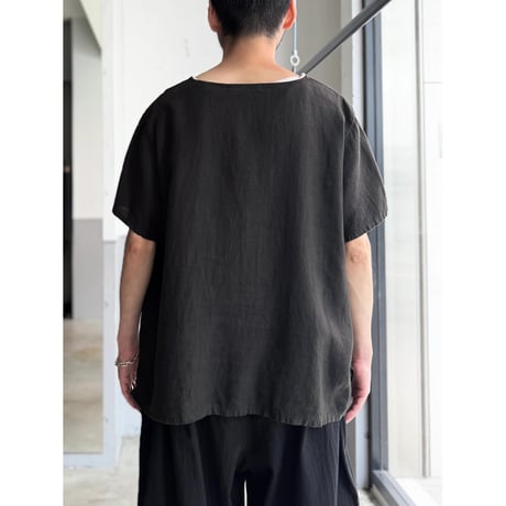 1990's-2000's USA MADE Linen fabric pullover short sleeve shirt