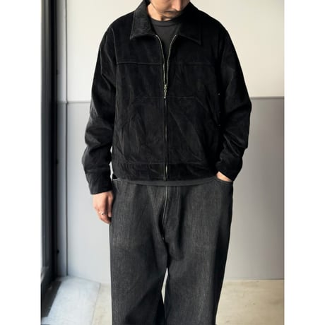 (Dead Stock) 1990's-2000's Cotton velvet short length zip-up jacket