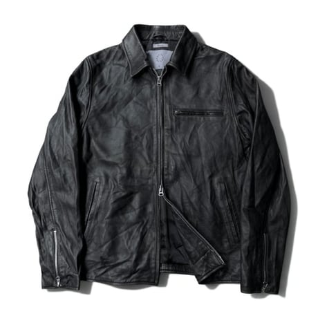 Double zipper Black Leather Jacket