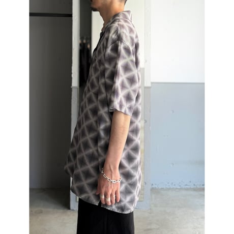 1990's Open collar plaid shirt