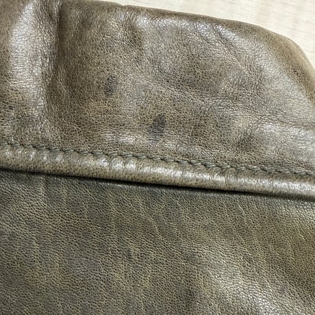 1980's-Early 1990's "Clipper Mist" Sun faded green leather dolman sleeve jacket