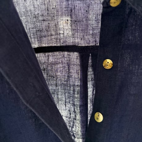 1990's Purple linen fabric long sleeve shirt