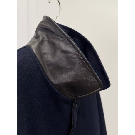1980's-1990's "TEMPO EUROPA by LONDON FOG" CANADA MADE Leather switching design wool blend jacket