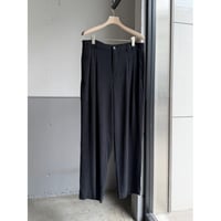 2000's〜 Black silk fabric 2tuck slacks pants