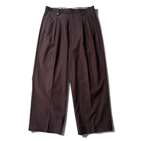 2000's ITALY wool fabric inverted pleats & wide silhouette slacks pants