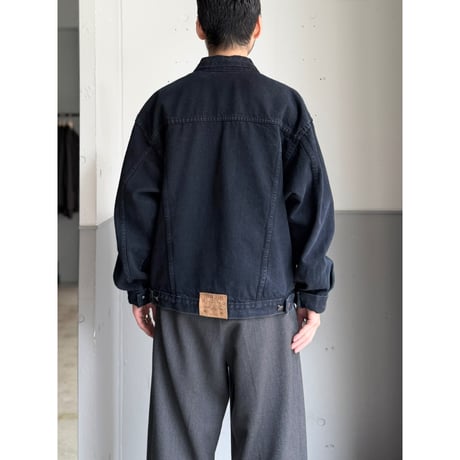 1990's CANADA MADE Blue black color 4pocket trucker jacket