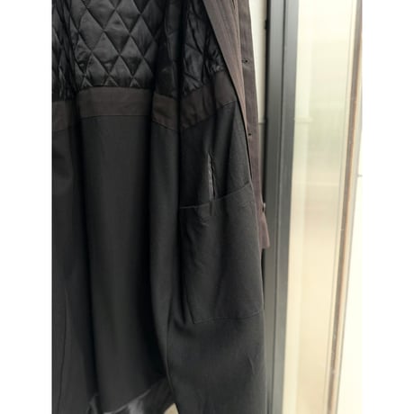 2000's "RALPH RALPH LAUREN" Peach skin fabric balmacaan coat with Detachable liner