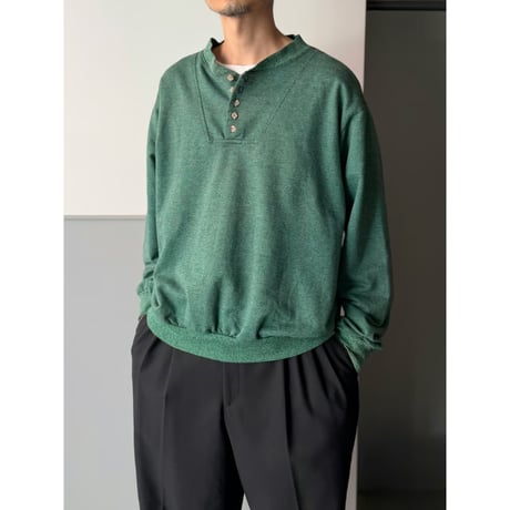 1990's Heather color henley necked sweat shirt