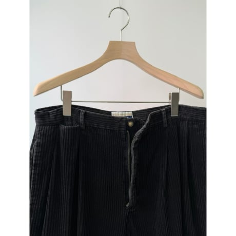 1990's-2000's Wide-wale corduroy wide silhouette 2tuck slacks pants
