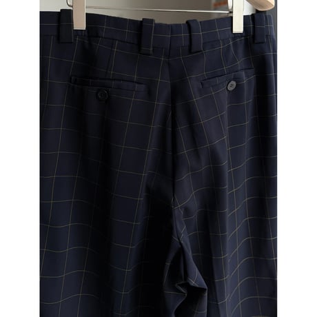 〜2000's "Franco Vessi" Windowpane pattern Inverted pleats slacks pants