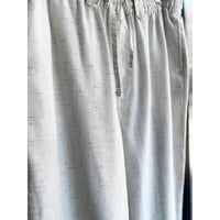 1990's White × Blue Ikat patterned relaxing slacks pants