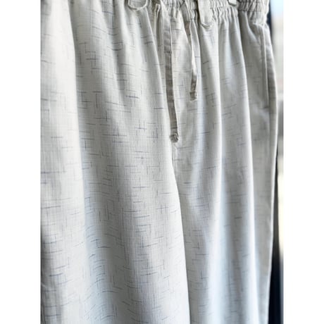 1990's White × Blue Ikat patterned relaxing slacks pants