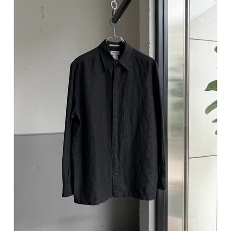 2000's "claiborne" Linen / Silk fabric embroidery design long sleeve shirt