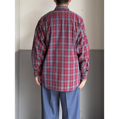 1980's-1990's "Christian Dior MONSIEUR" Plaid pattern long sleeve shirt