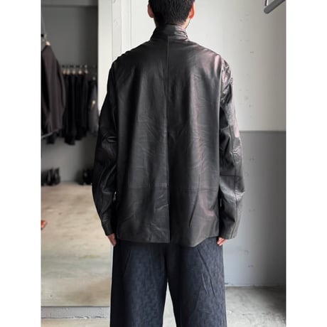 1990's Lamb leather 2way collar relaxing jacket