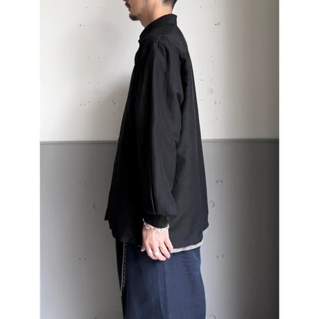 2000's "claiborne" Linen / Silk fabric embroidery design long sleeve shirt